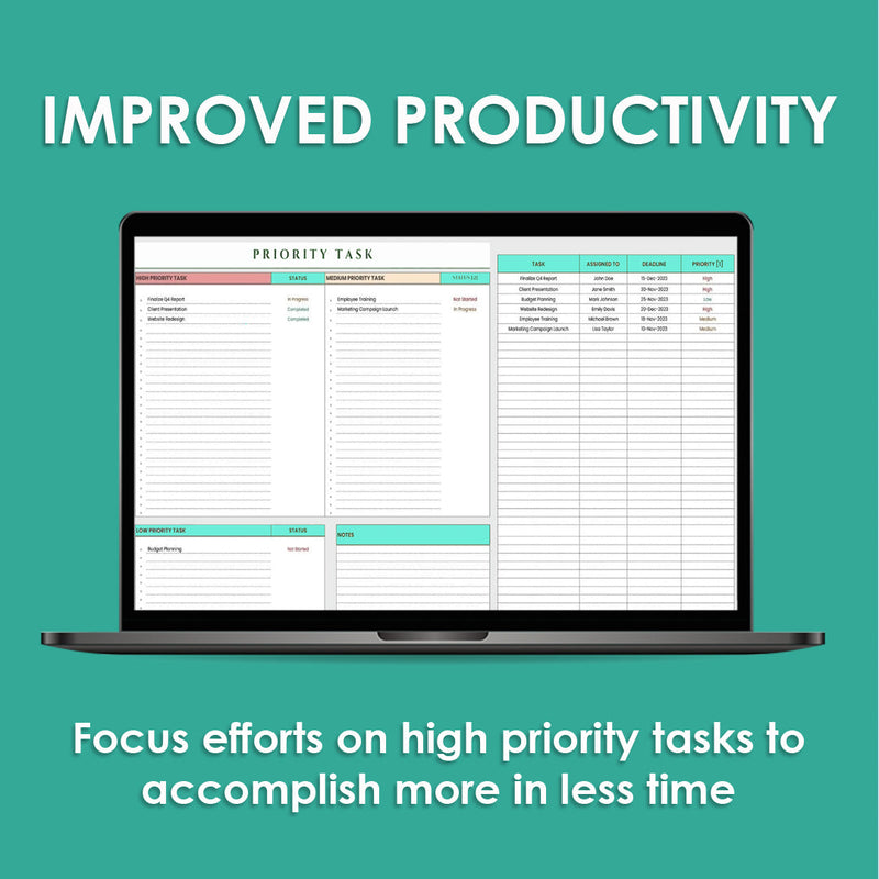 Priority Task Manager & To-Do List Template (Excel & Google Sheets)