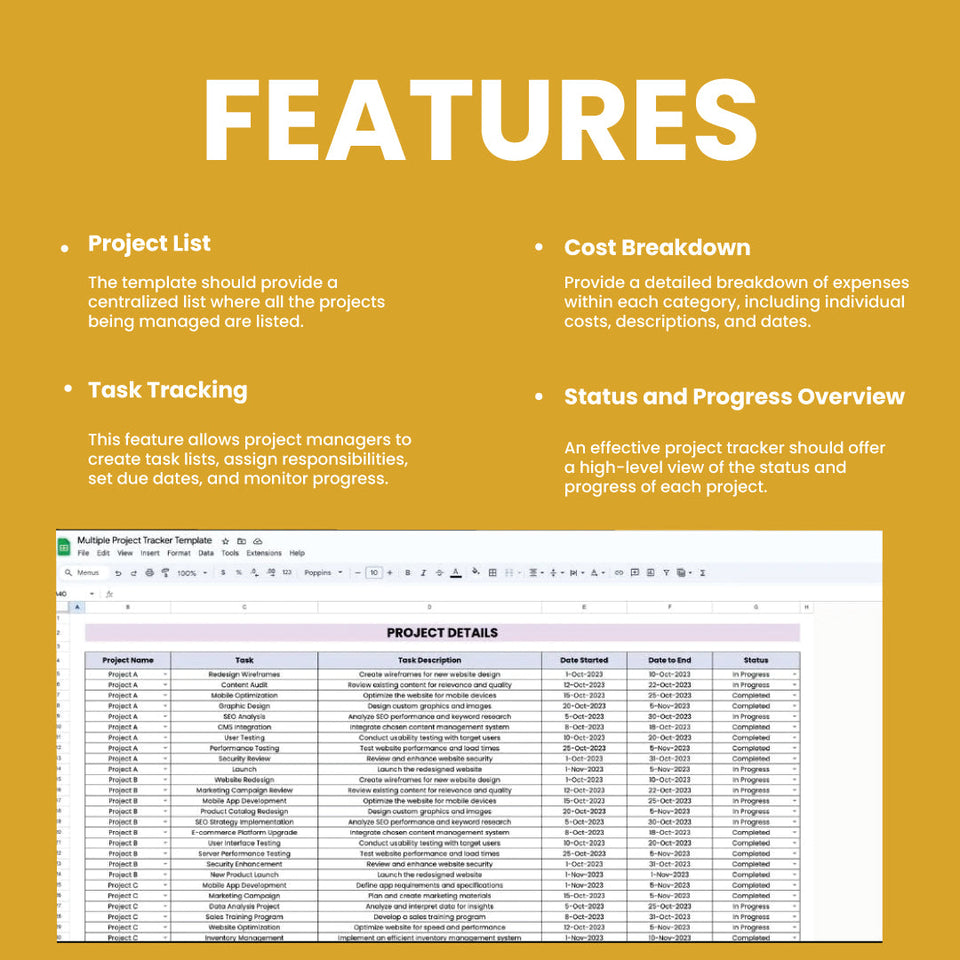 Multiple Project Tracker Template