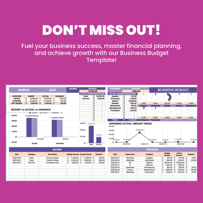 Business Budget Template