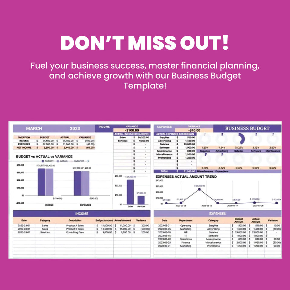 Business Budget Template