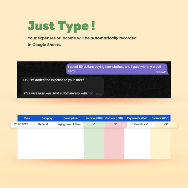 n8n AI Agent Expense and Income Tracker
