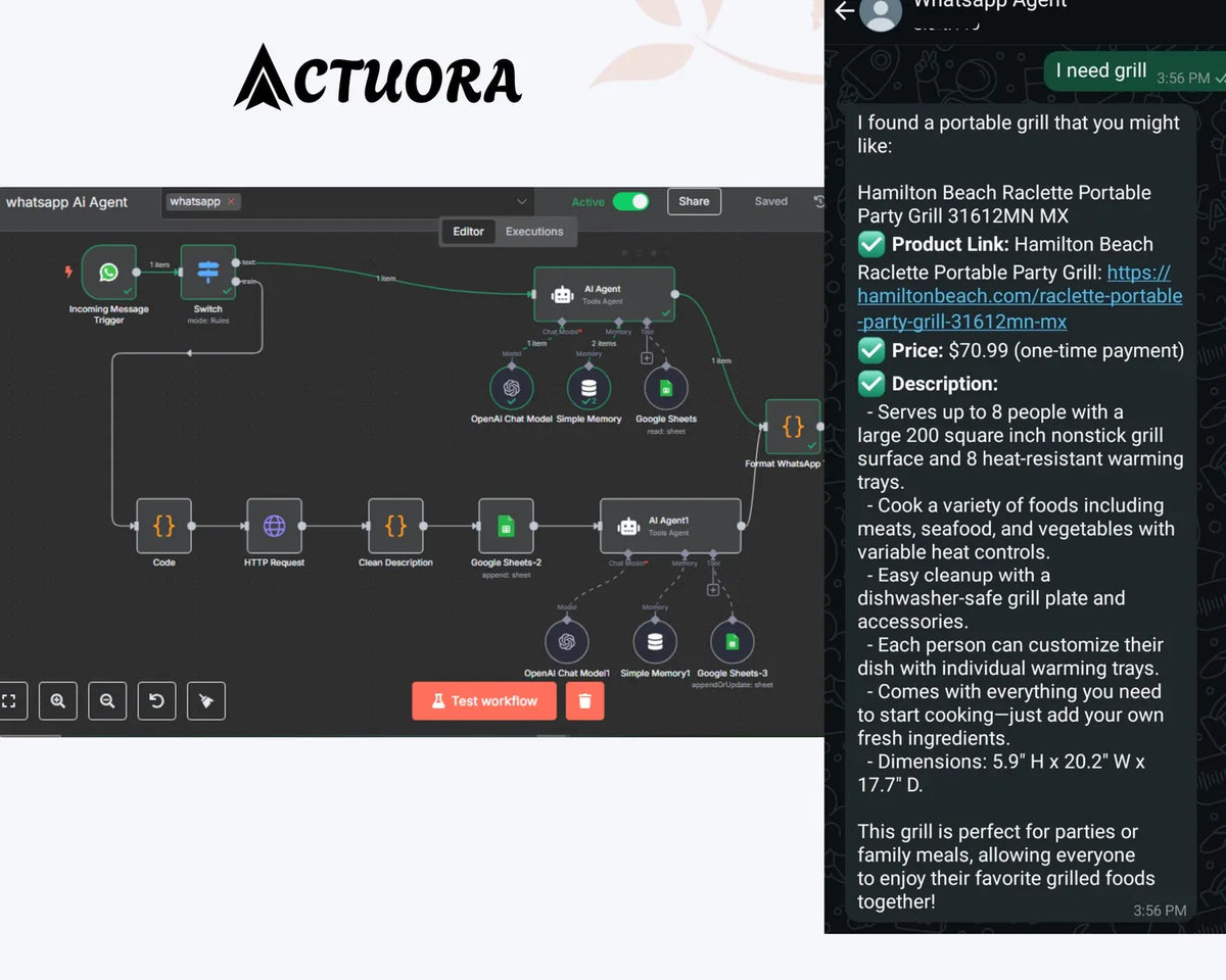 n8n AI WhatsApp Chatbot Automation Workflow Template