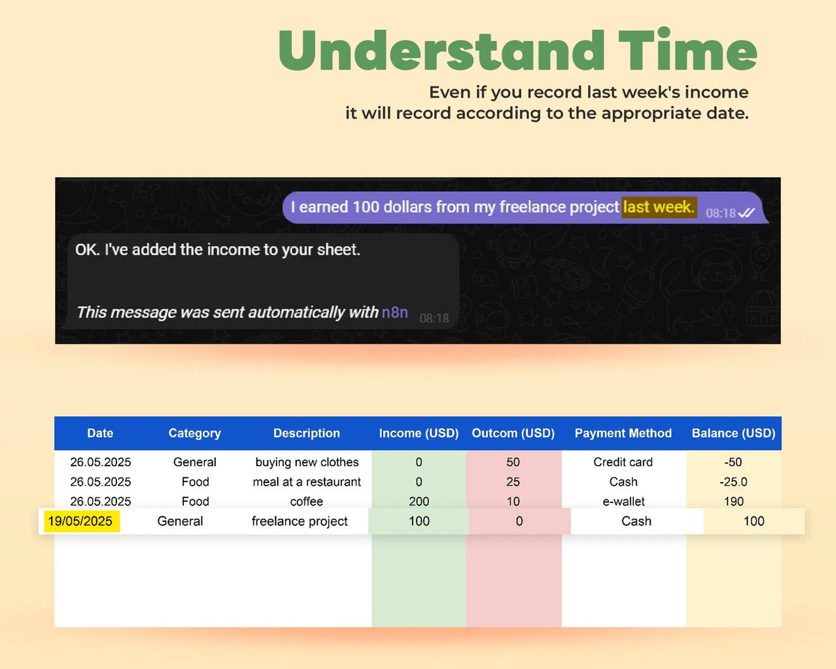 n8n AI Agent Expense and Income Tracker