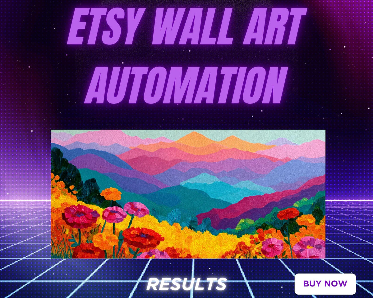 Make.com Wall Art Automation | Auto-Generate Designs, Mockups & Etsy Listings with AI | Print on Demand Workflow Template