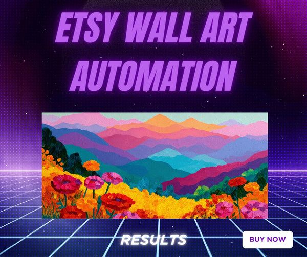 Make.com Wall Art Automation | Auto-Generate Designs, Mockups & Etsy Listings with AI | Print on Demand Workflow Template