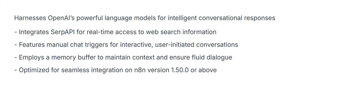 n8n Workflow AI Agent Chat | AI Conversational Agent