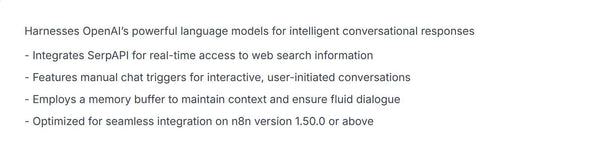 n8n Workflow AI Agent Chat | AI Conversational Agent